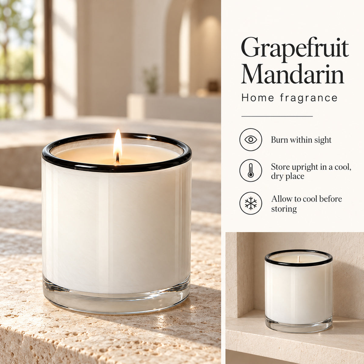 Grapefruit Mandarin Scented Candle, Soy Wax Blend, 15.5 oz