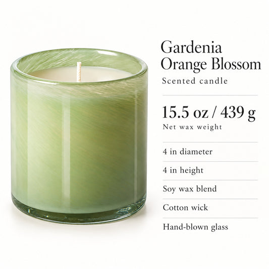 Gardenia Orange Blossom Scented Candle, Soy Wax Blend, 15.5 oz