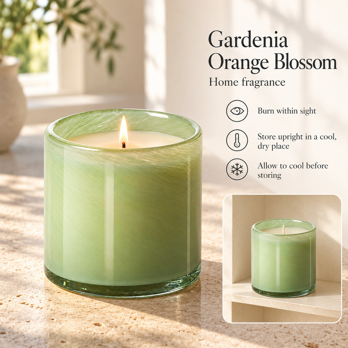 Gardenia Orange Blossom Scented Candle, Soy Wax Blend, 15.5 oz