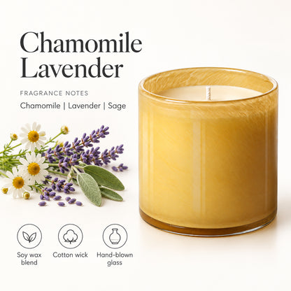 Chamomile Lavender Scented Candle, Soy Wax Blend, 15.5 oz