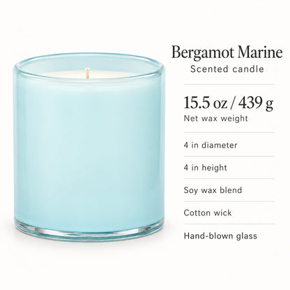 Bergamot Marine Scented Candle, Soy Wax Blend, 15.5 oz