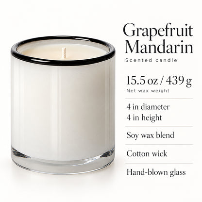 Grapefruit Mandarin Scented Candle, Soy Wax Blend, 15.5 oz